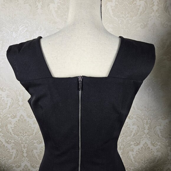 Roland Mouret for Banana Republic Size 10 Black Bodycon Sheath Dress Square Neck - Picture 6 of 9